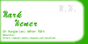 mark wener business card