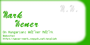 mark wener business card